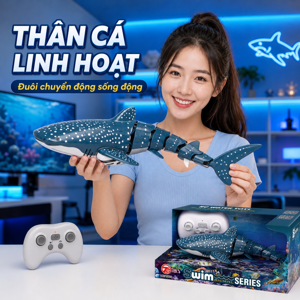 Đồ chơi cá voi điều khiển dưới nước - ảnh 2