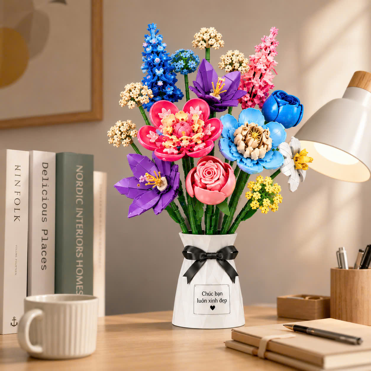Copy of BỘ LẮP RÁP HOA TÍM JIE STAR PURPLE FLOWERS JJ9258 (624 CHI TIẾT)