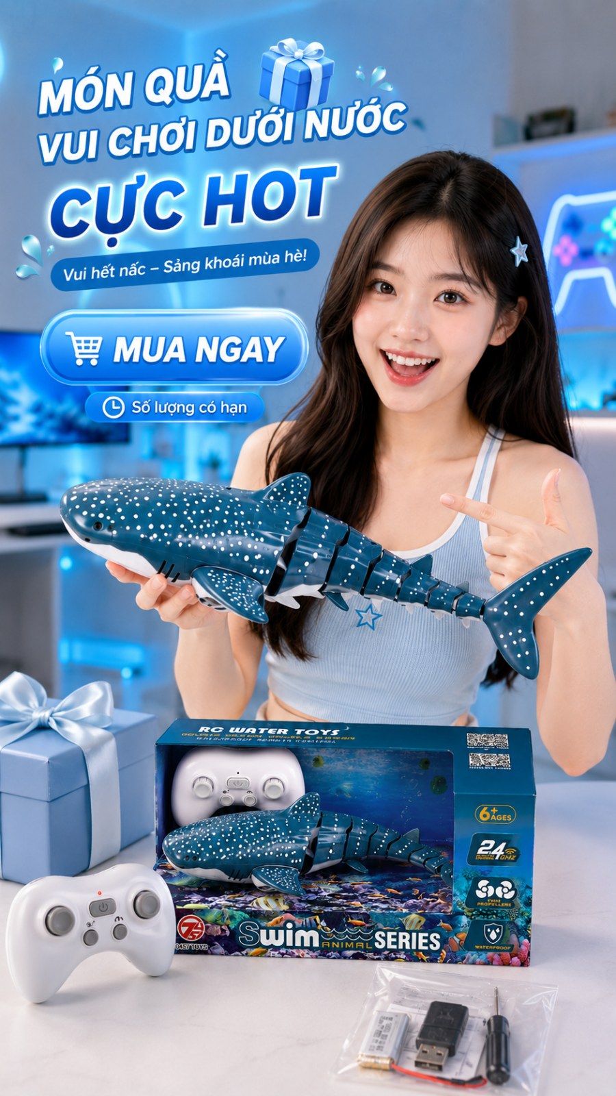 Cá voi xanh điều khiển từ xa