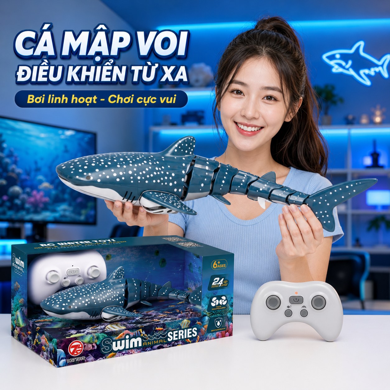 Đồ chơi cá voi điều khiển dưới nước