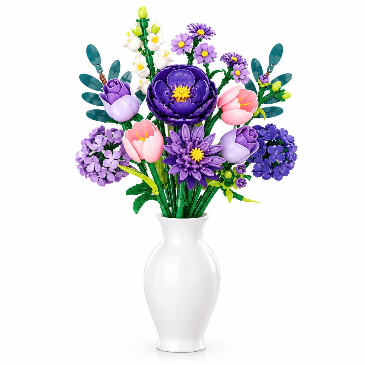 BỘ LẮP RÁP HOA TÍM JIE STAR PURPLE FLOWERS JJ9258 (624 CHI TIẾT)