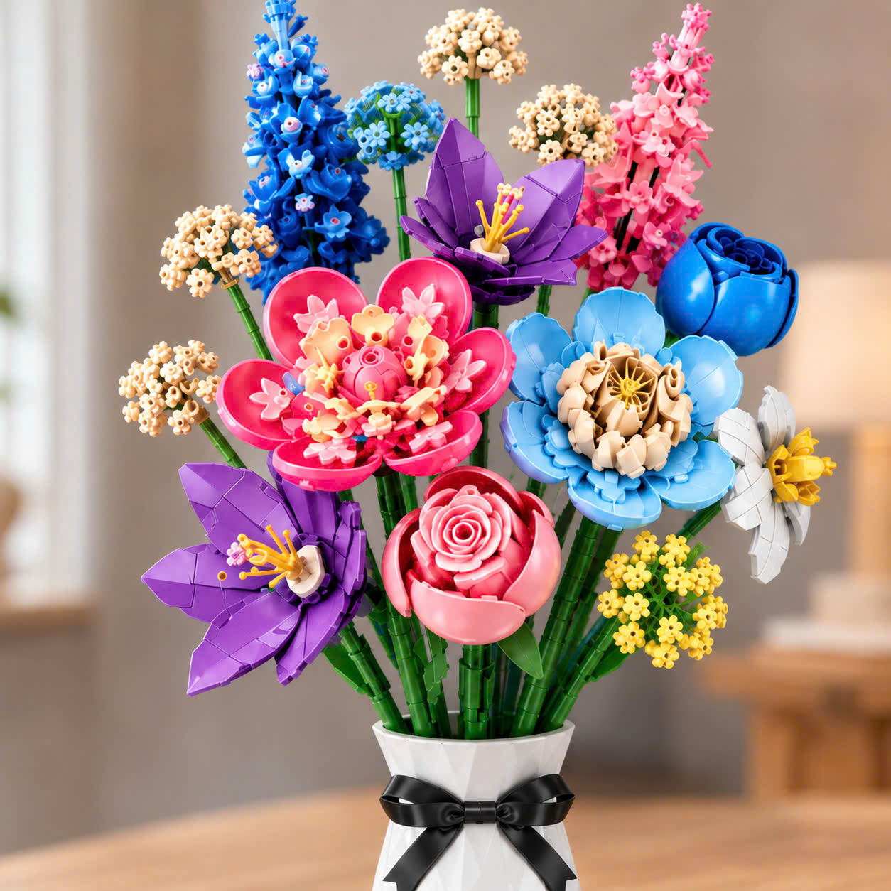 Copy of BỘ LẮP RÁP HOA TÍM JIE STAR PURPLE FLOWERS JJ9258 (624 CHI TIẾT)
