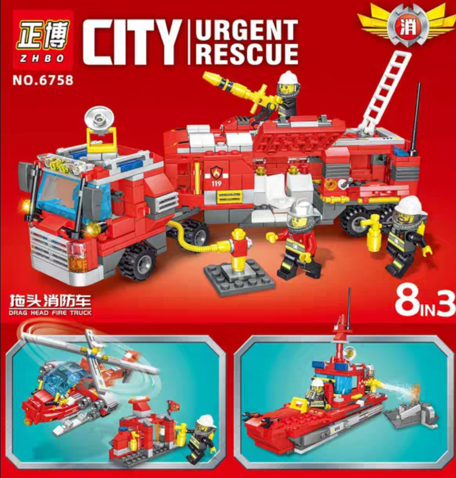 Lắp ráp Lego city xe cứu hỏa - 6756