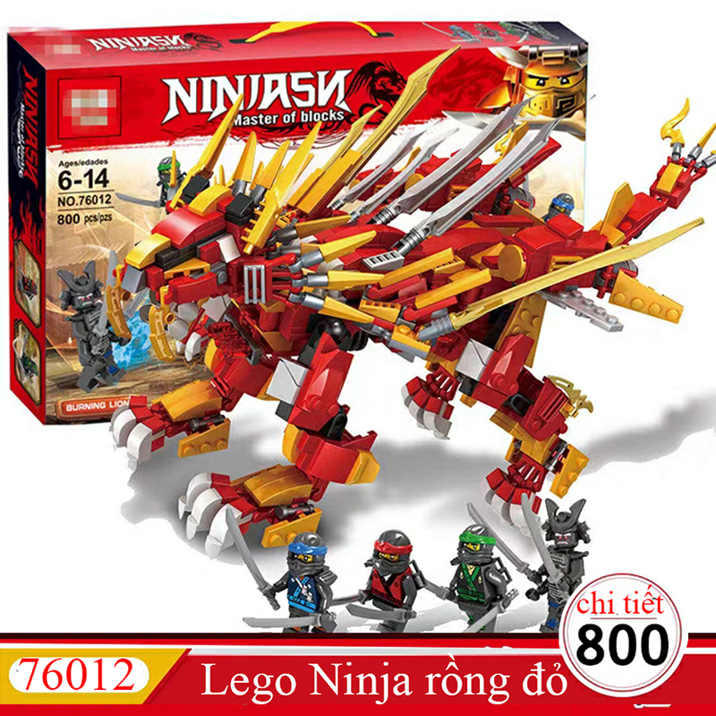 Lắp ráp lego Ninja Rồng Sấm Sét báo lửa - LEDOU 76012