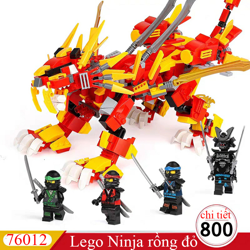 Lắp ráp lego Ninja Rồng Sấm Sét báo lửa - LEDOU 76012