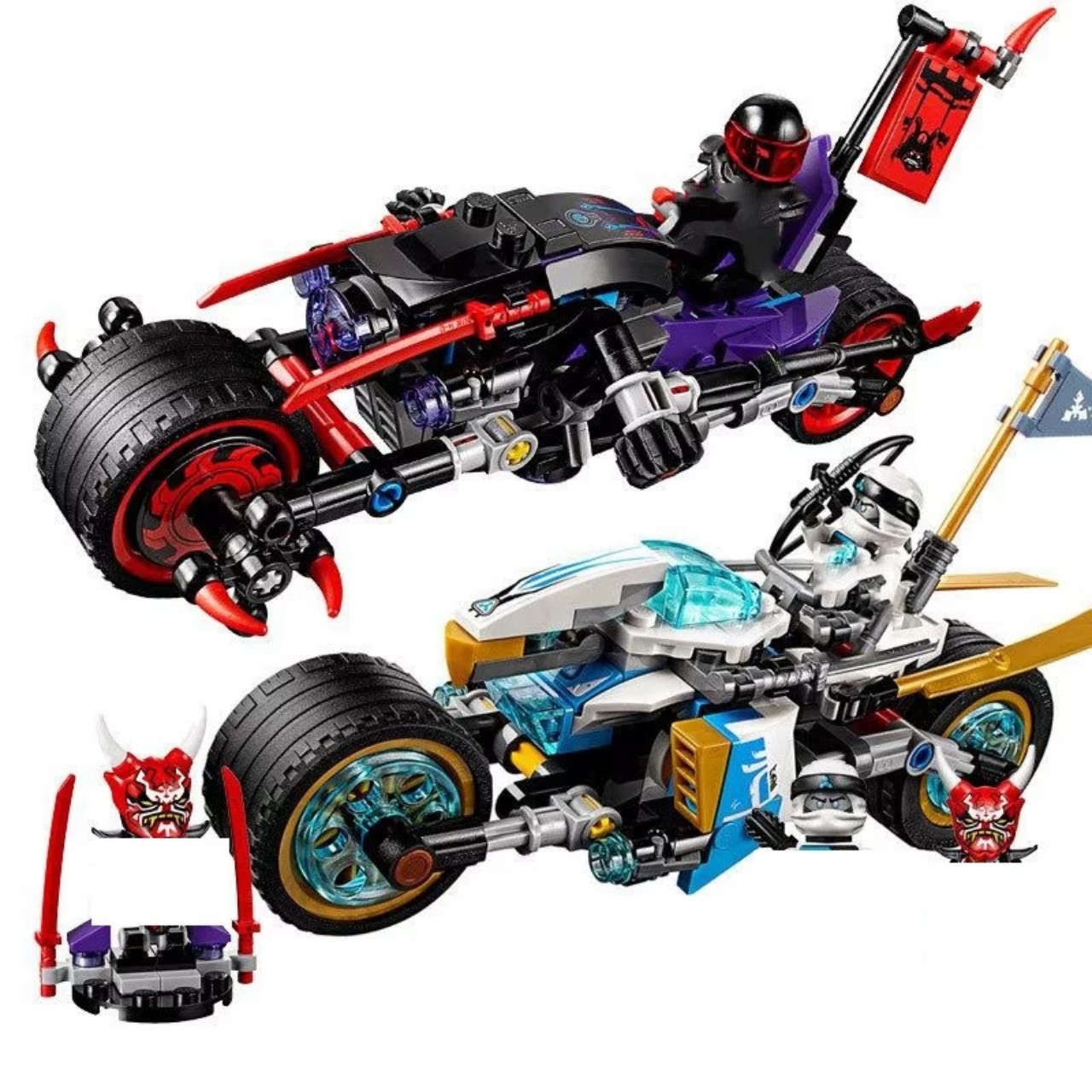 Đồ chơi lego Ninjago đua xe đường phố đuổi bắt Snake Jaguar - LEDUO 76015