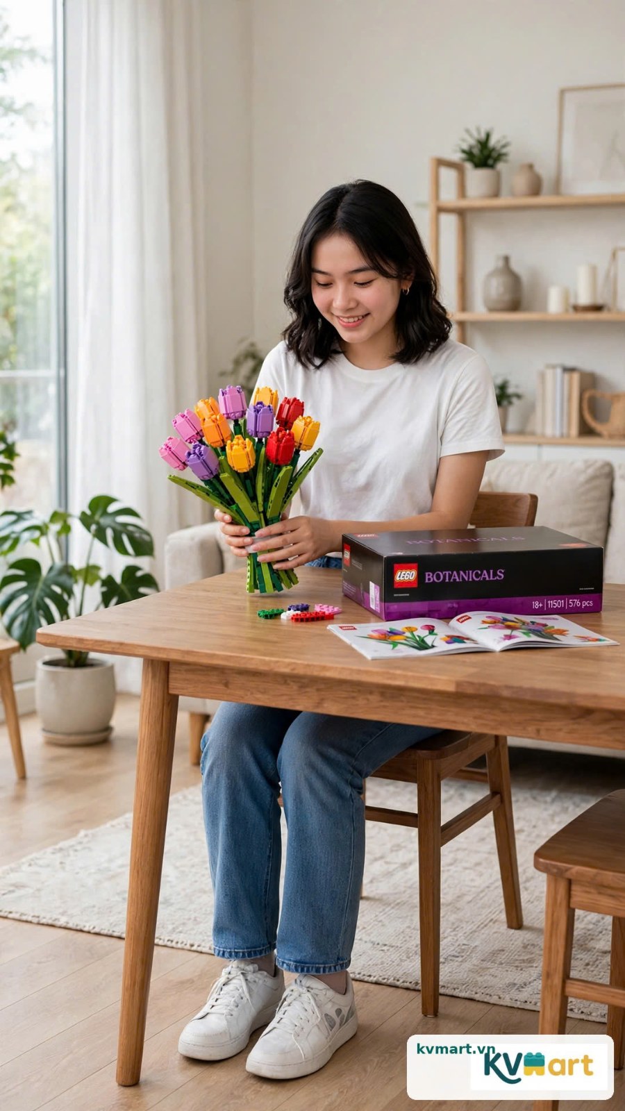 Đồ chơi lắp ráp mô hình bó hoa nghệ thuật