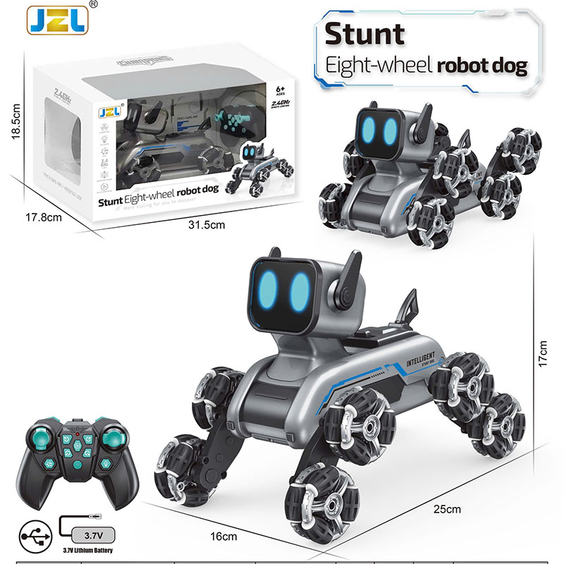Chó Robot Thông Minh Nhào Lộn 8 Bánh – Đồ Chơi Công Nghệ Đa Năng Bắn Bom Nước