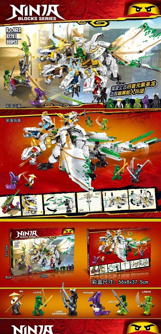 Đồ chơi lắp ráp lego Ninjago Rồng bốn đầu 989 chi tiết -  82201