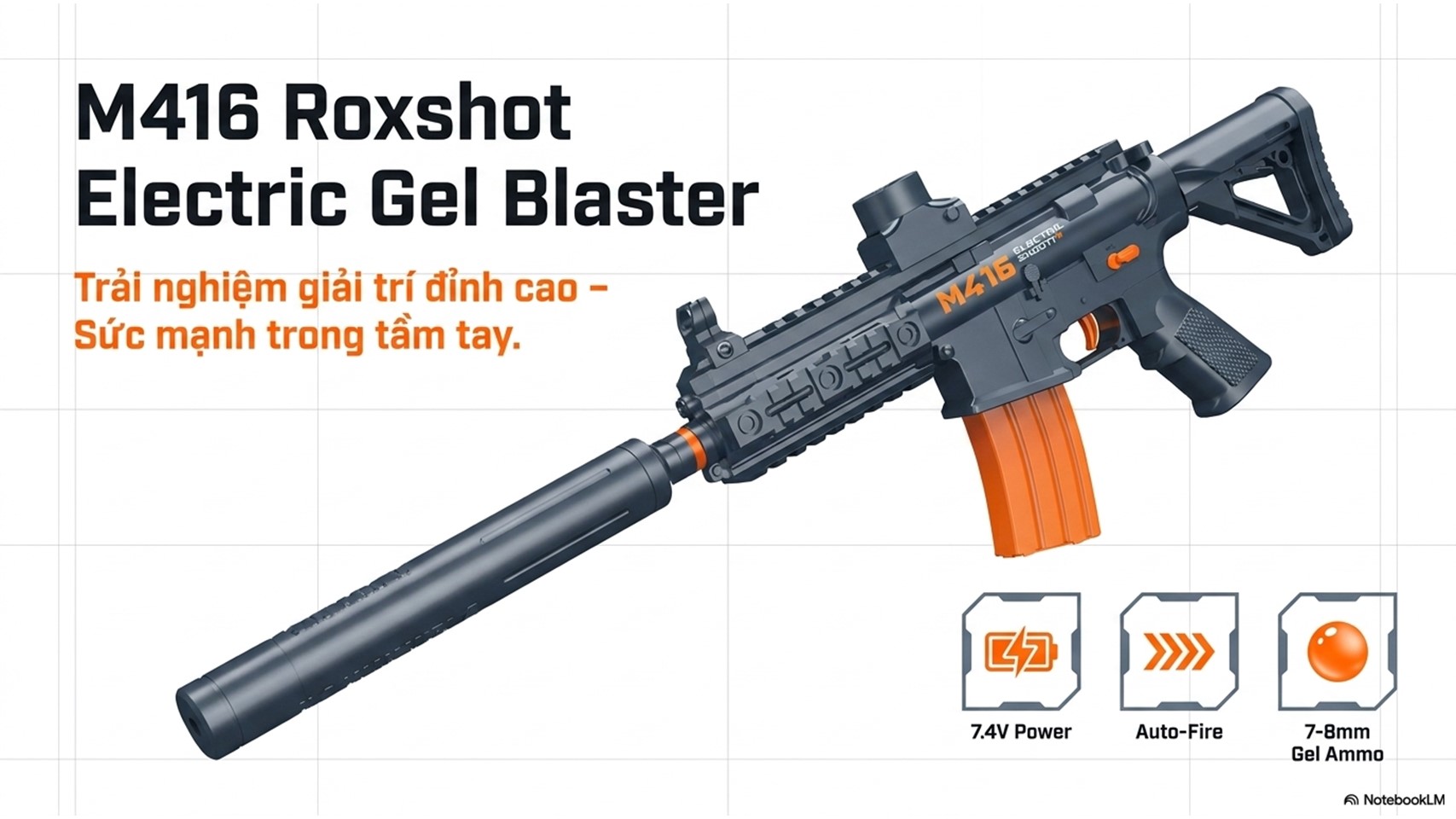 Đồ Chơi Trẻ Em Phóng Hạt Nở M416 Rox-Shot - 85810