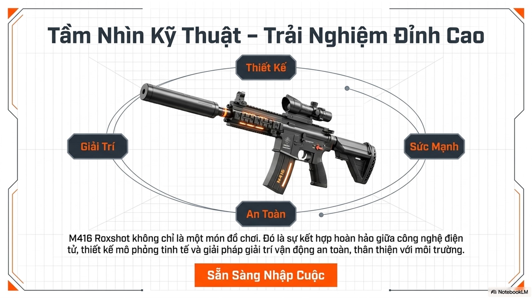 Đồ Chơi Trẻ Em Phóng Hạt Nở M416 Rox-Shot - 85810