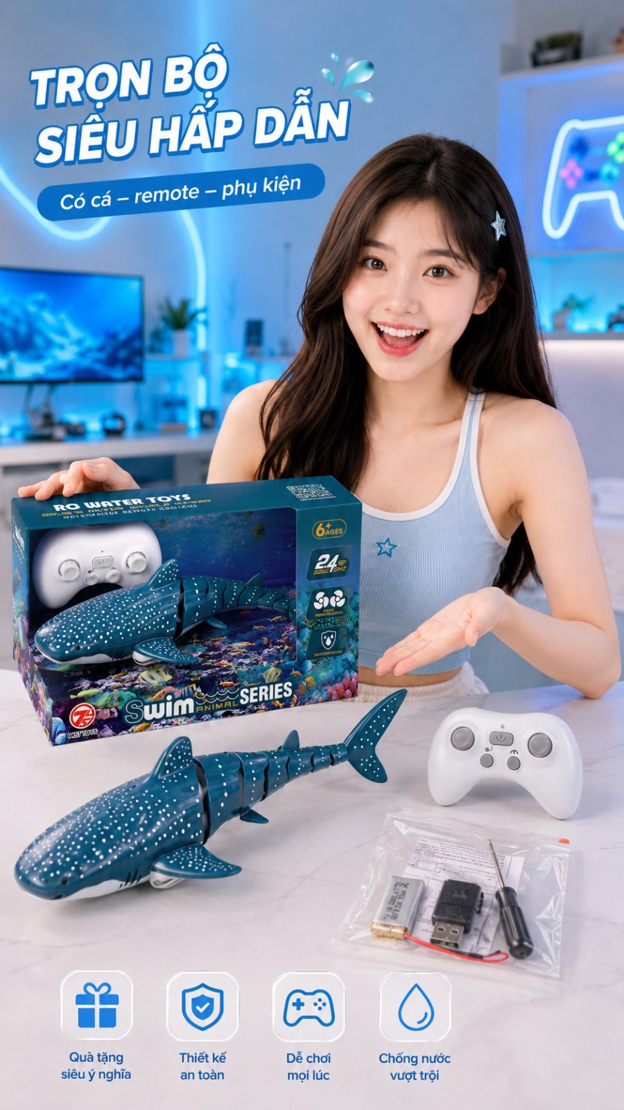 Cá voi xanh điều khiển từ xa