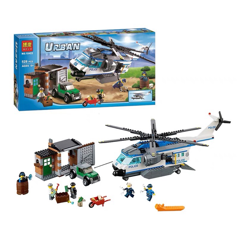 Lắp ráp Lego City máy bay cảnh sát 528 miếng ghép - BELA 10423
