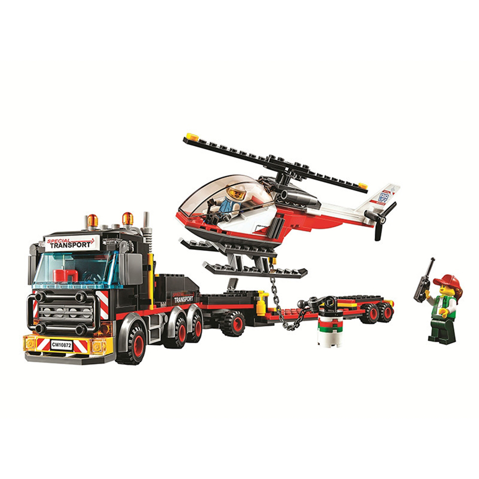 Lắp ráp Lego City Xe Vận chuyển Trực Thăng Heavy Cargo Transport 322 miếng ghép - BELA 10872