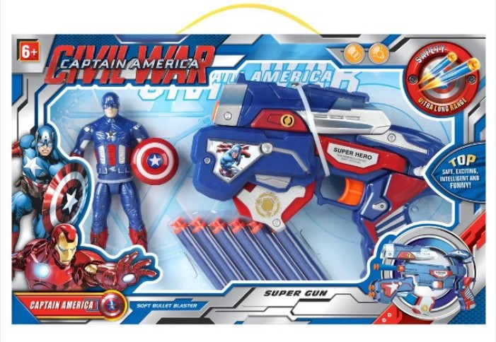 Súng bắn đạn xốp Captain America - SB268