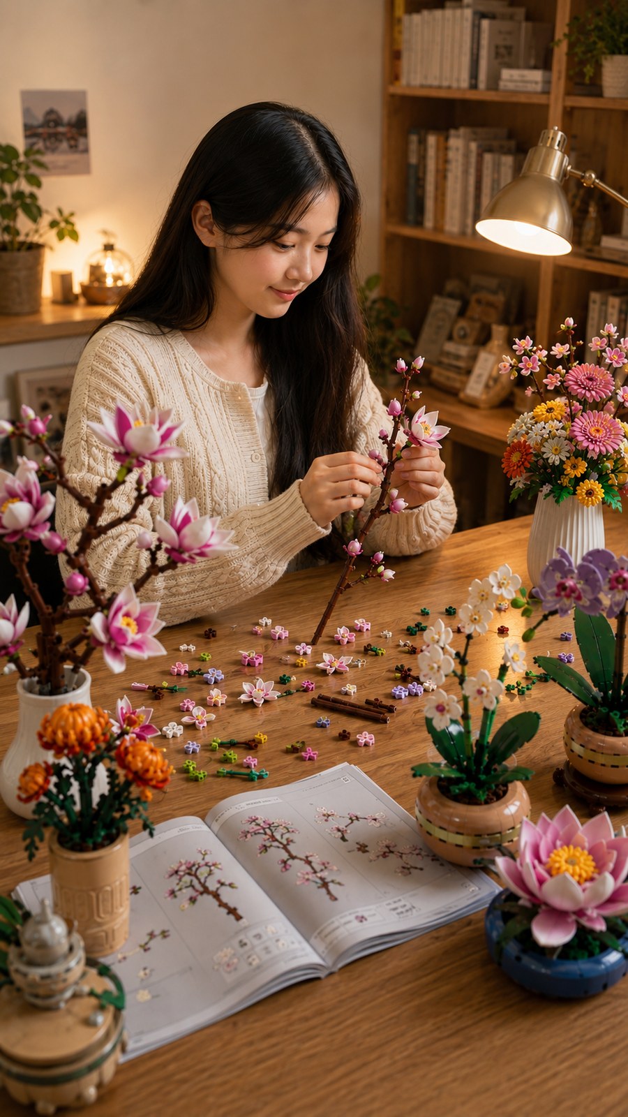 Đồ chơi lắp ráp mô hình hoa trang trí