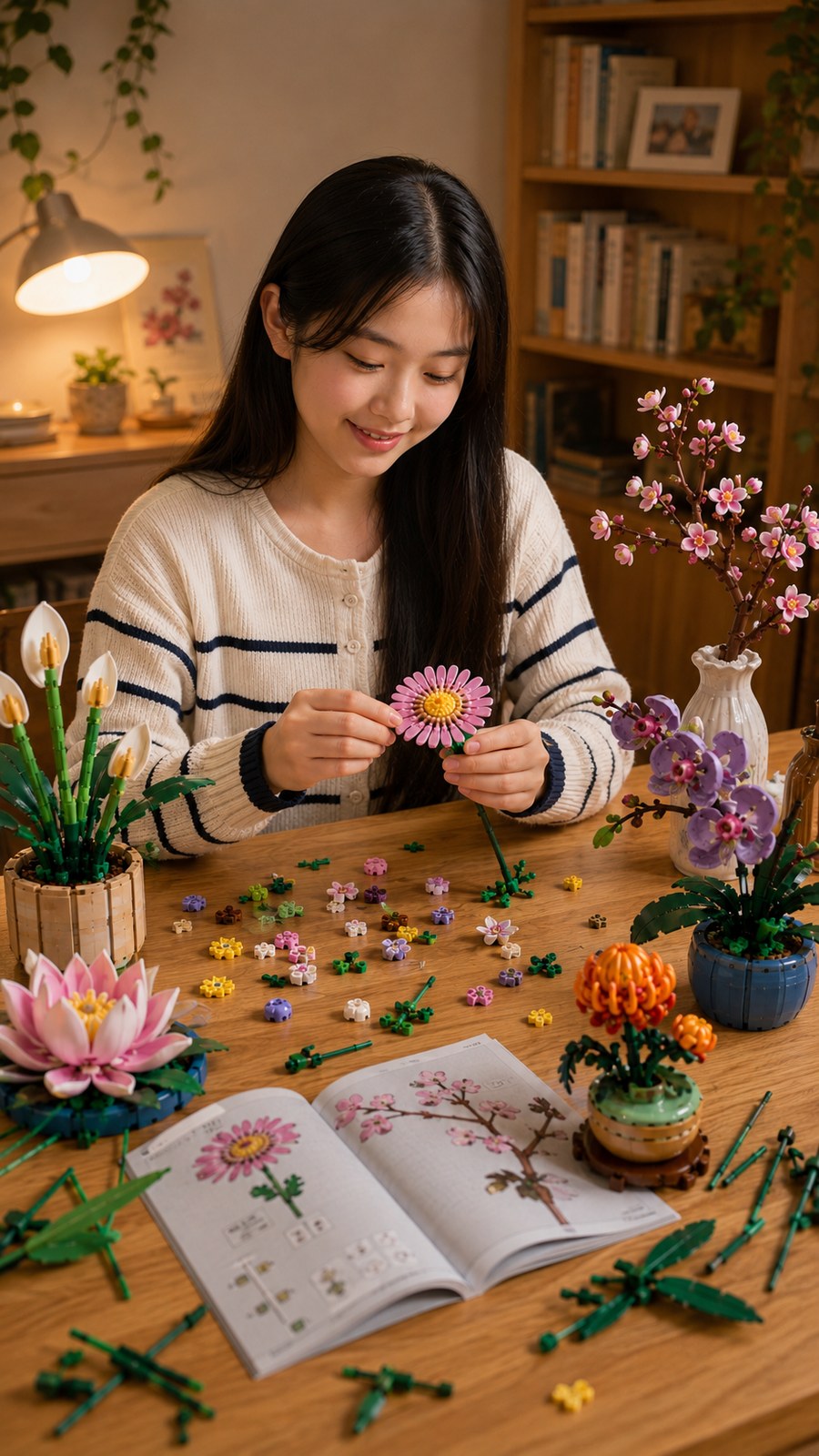 Đồ chơi lắp ráp mô hình hoa trang trí