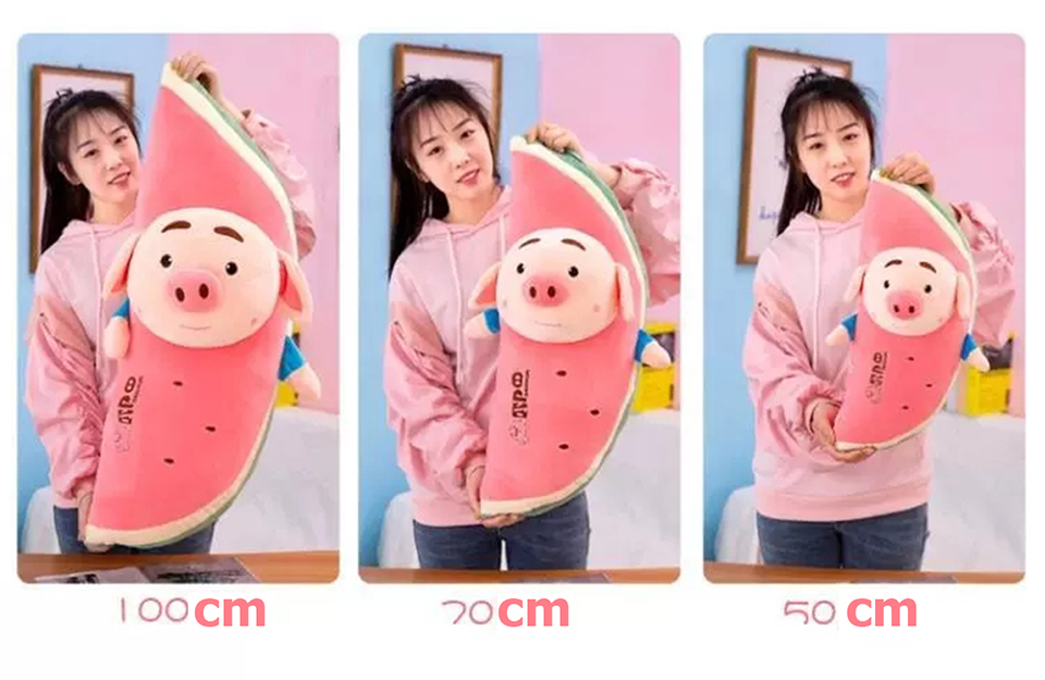 Gối ôm chuối dưa hấu mặt heo tiktok - size 70cm