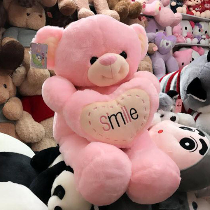 Gấu bông simile ôm tim size 80cm