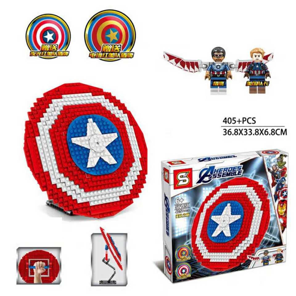 Lắp ráp lego Khiên Của Siêu Anh Hùng Capatain America 405 Chi Tiết - SY1454