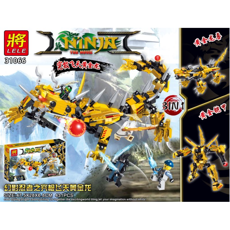 Lắp ráp Ninja Rồng Sấm Sét mầu vàng - LELE 31066