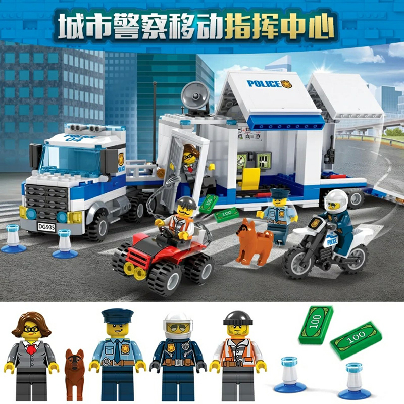 Lắp ráp Lego City trung Tâm Chỉ Huy Trên Xe Tải Của Cảnh Sát 398 miếng ghép - Lele 3905
