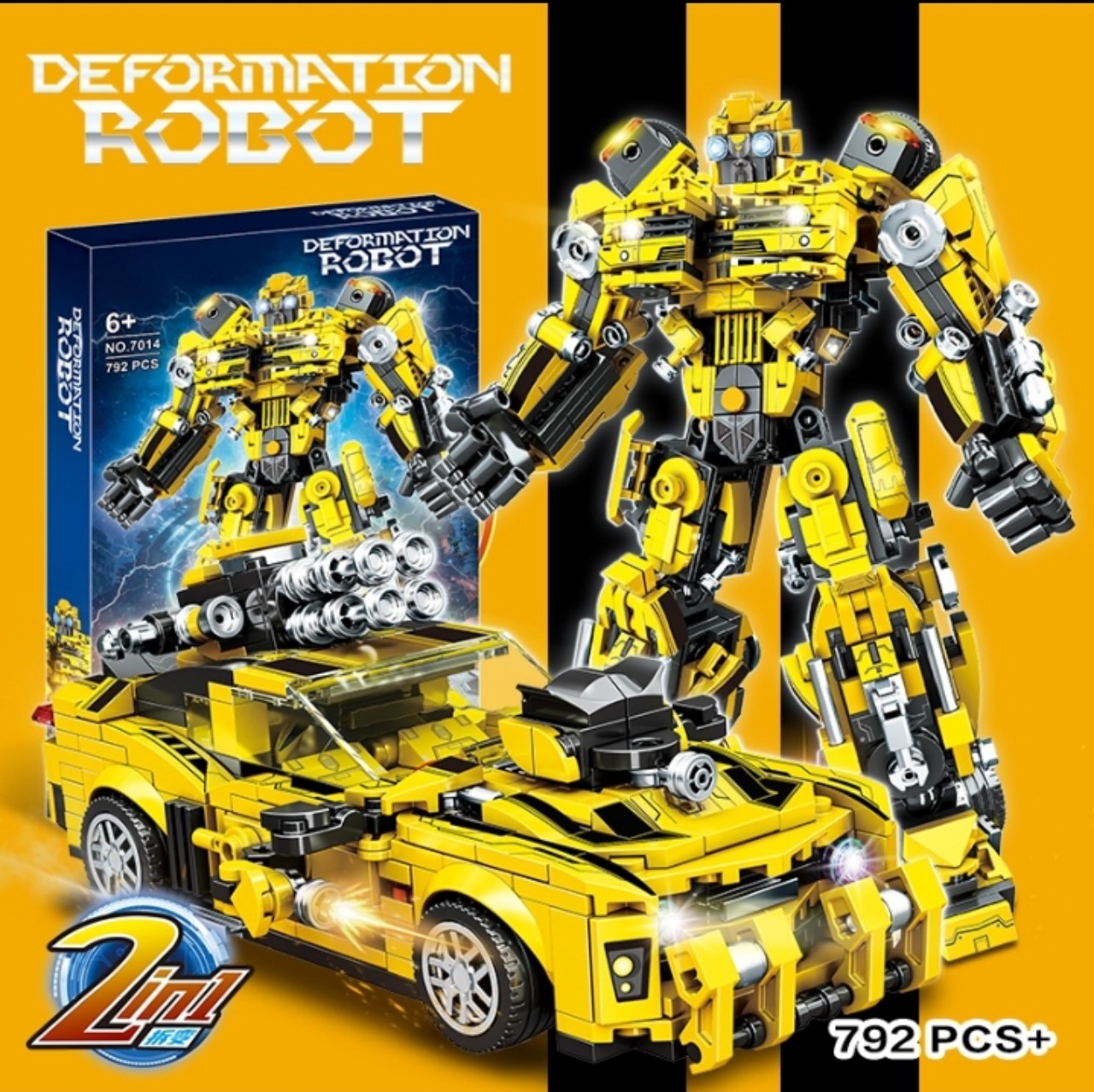 Lắp ráp lego Robot Biến Hình Bumblebee 2 in 1 792Mảnh - LEWAN 7014