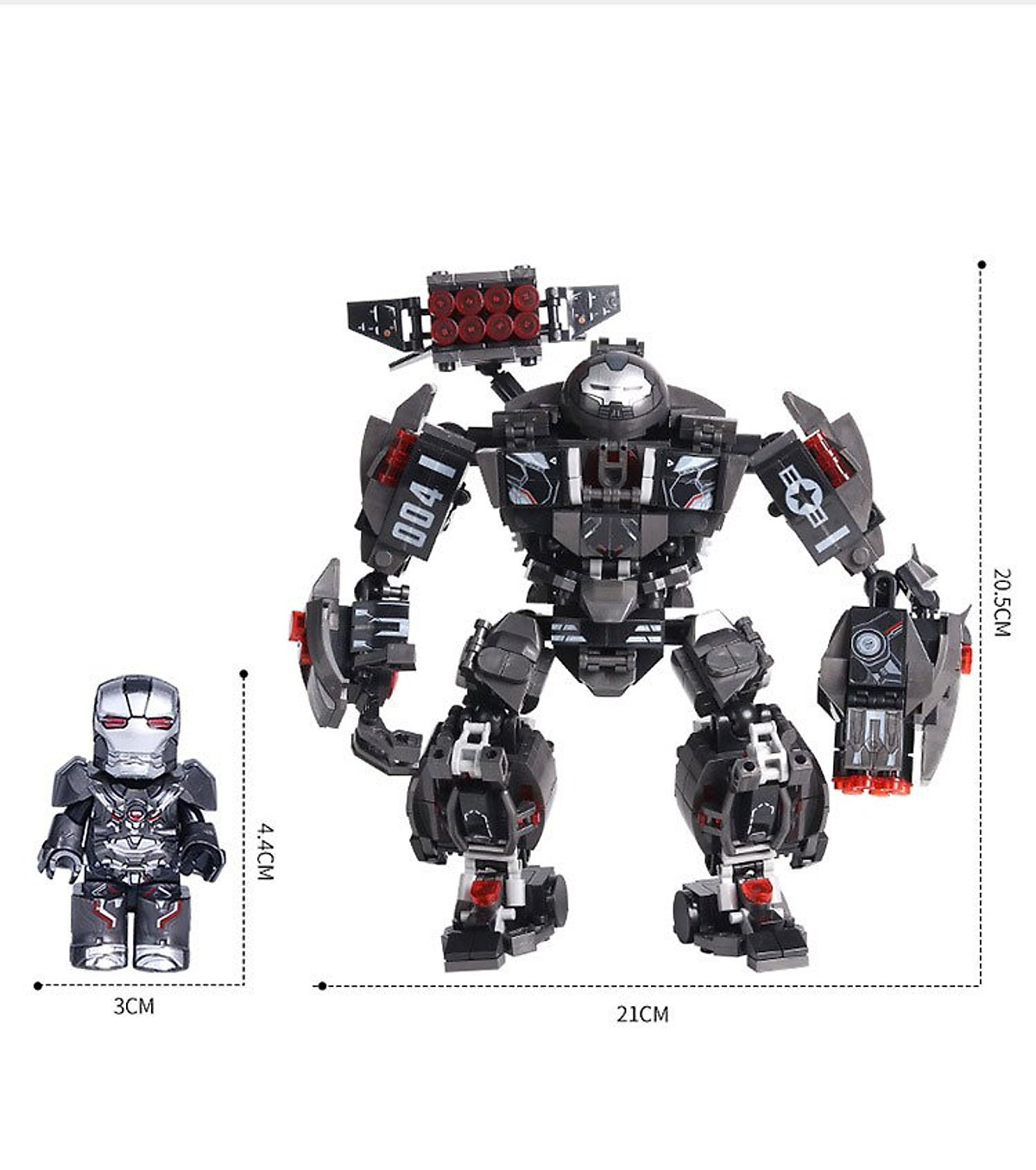 Lắp ráp Lego Hulkbuster chiến binh Mecha đen 632 chi tiết - LY76013