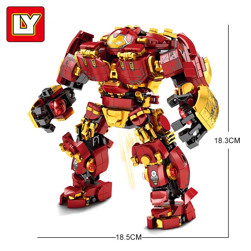 Đồ chơi lắp ráp Lego Hulkbuster Siêu anh hùng người máy Ironman 650 chi tiết - LY76015