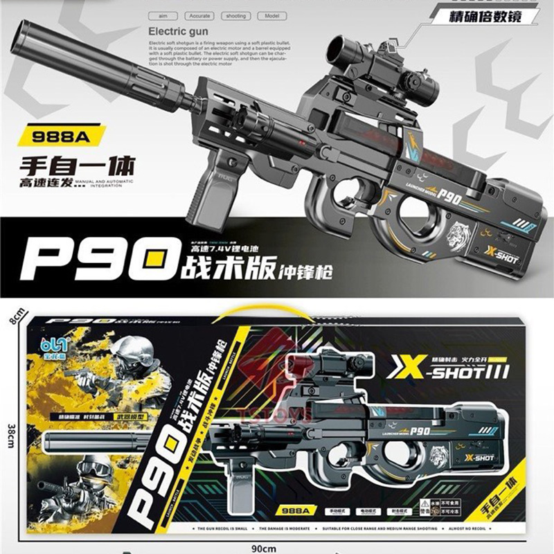 Đồ chơi P90 phóng hạt nở liên thanh - 988A