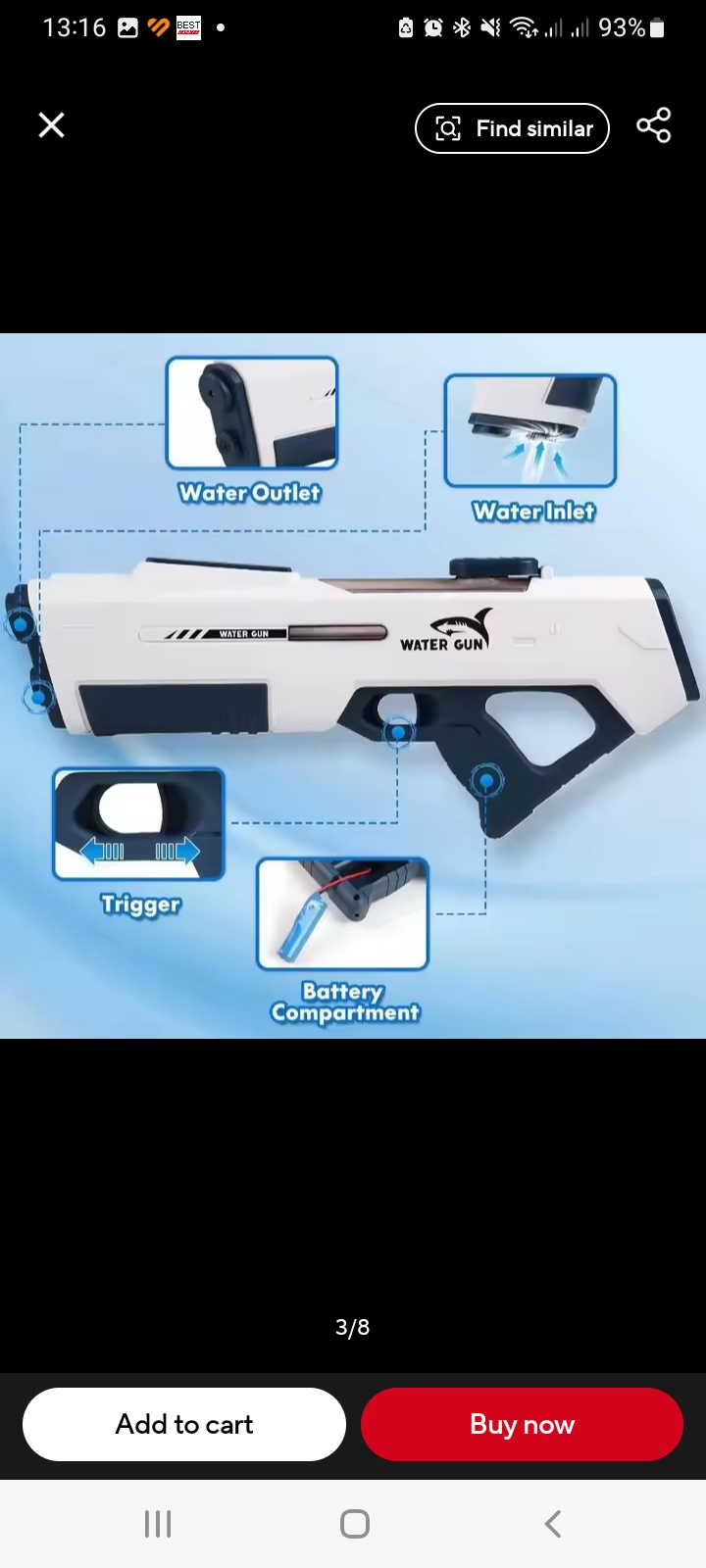 Đồ chơi súng phun nước sử dụng pin - 917