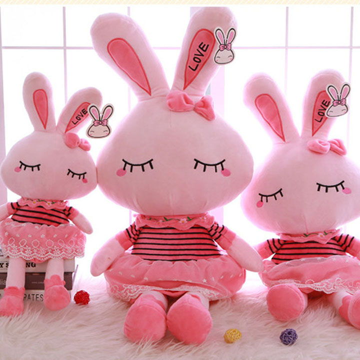 Thỏ hồng nhồi bông size 80 cm