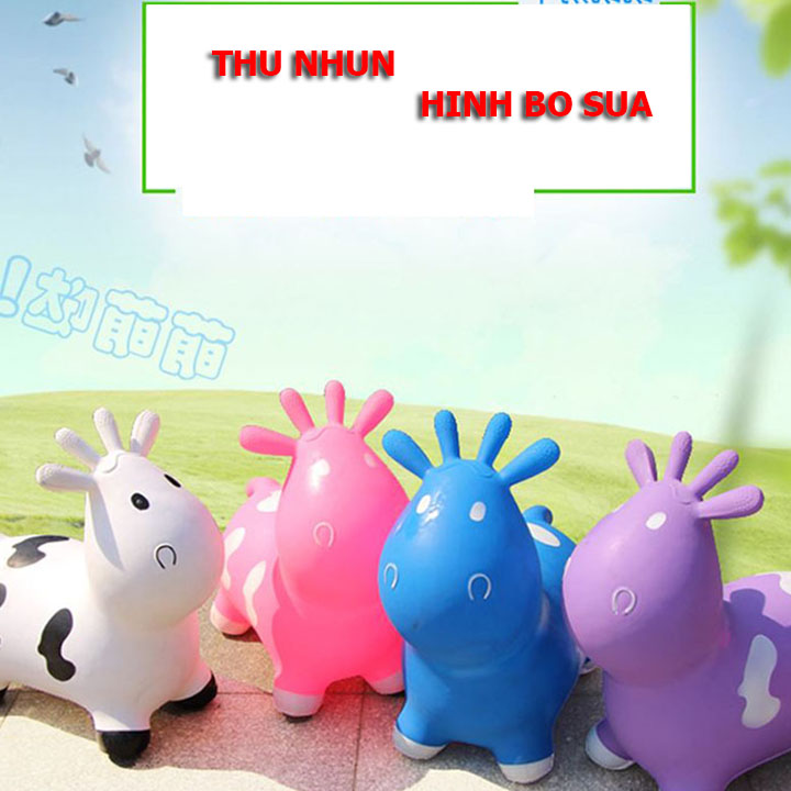 Thú nhún hình bò sữa bơm hơi