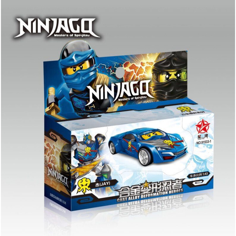 Hộp đồ chơi xe ô tô sắt ninjago biến hình robot