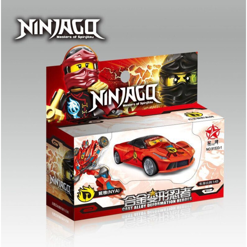 Hộp đồ chơi xe ô tô sắt ninjago biến hình robot