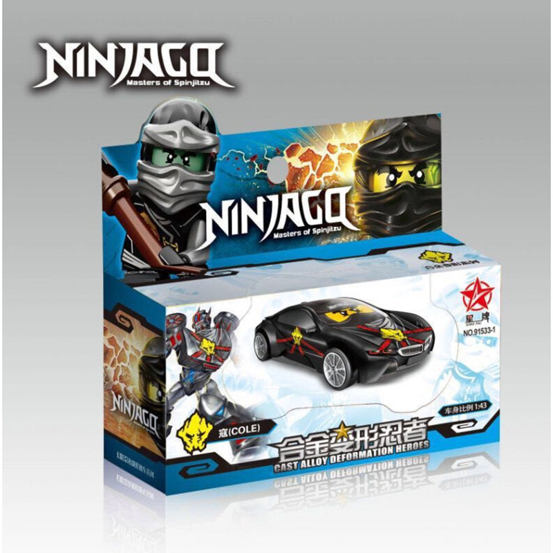 Hộp đồ chơi xe ô tô sắt ninjago biến hình robot