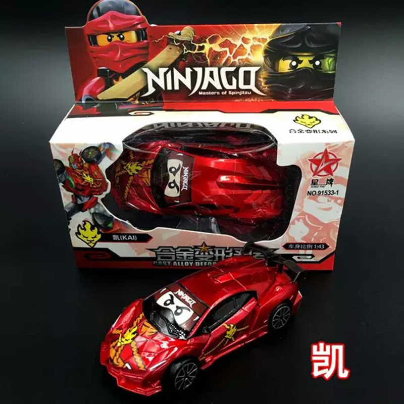 Hộp đồ chơi xe ô tô sắt ninjago biến hình robot