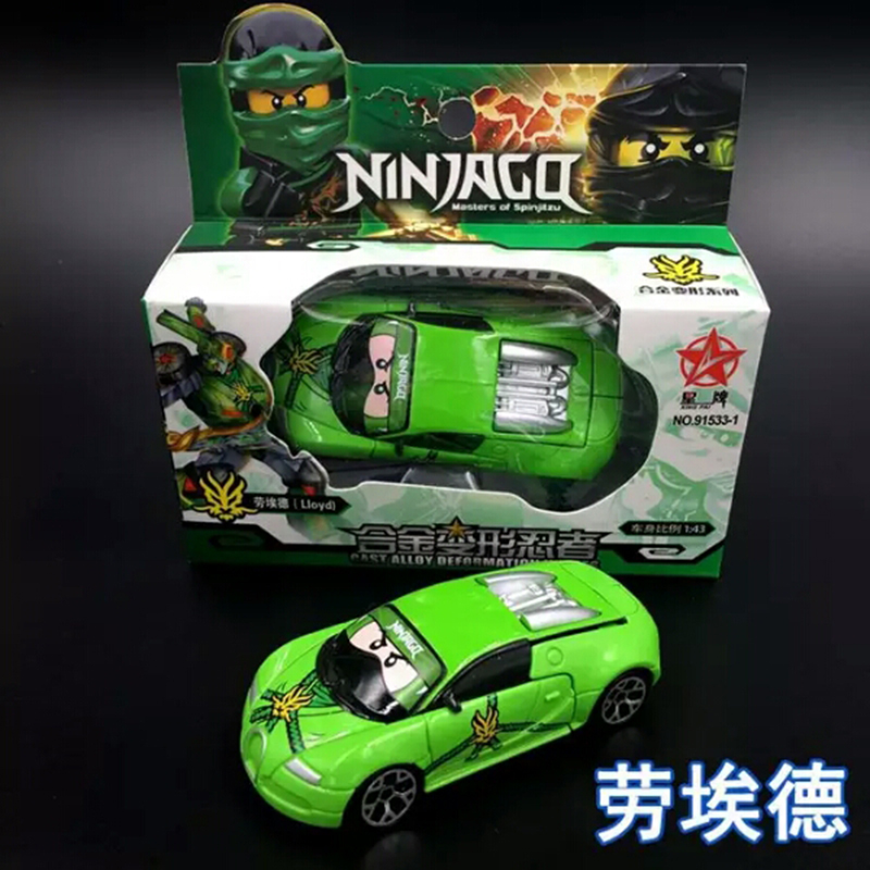 Hộp đồ chơi xe ô tô sắt ninjago biến hình robot
