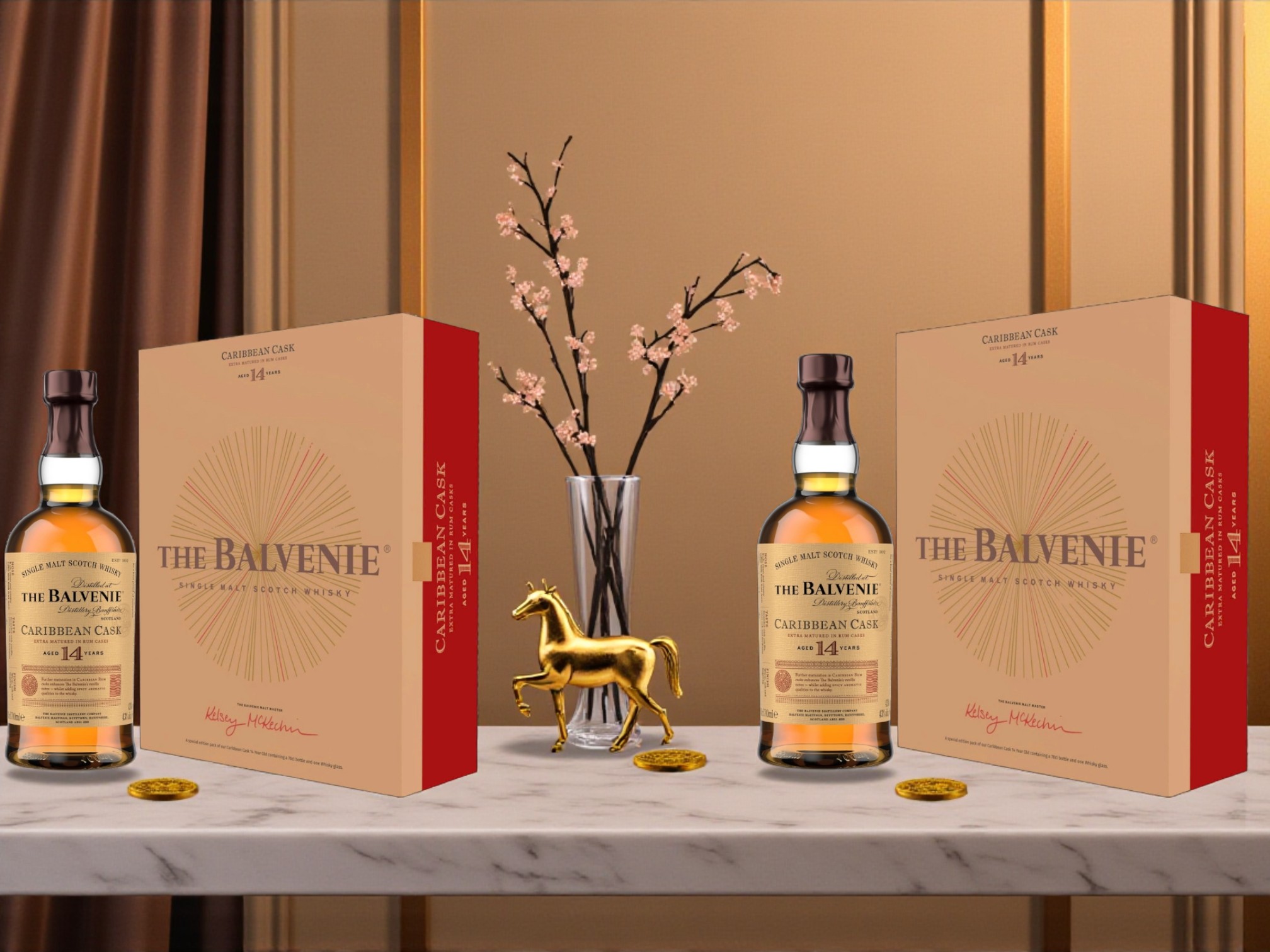 Rượu Balvenie 14 năm Caribbean Cask hộp quà Tết 2026 chính hãng cao cấp