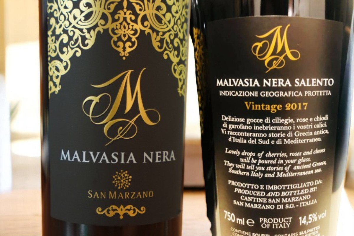Mặt trước và sau rượu vang M Malvasia Nera giá tốt