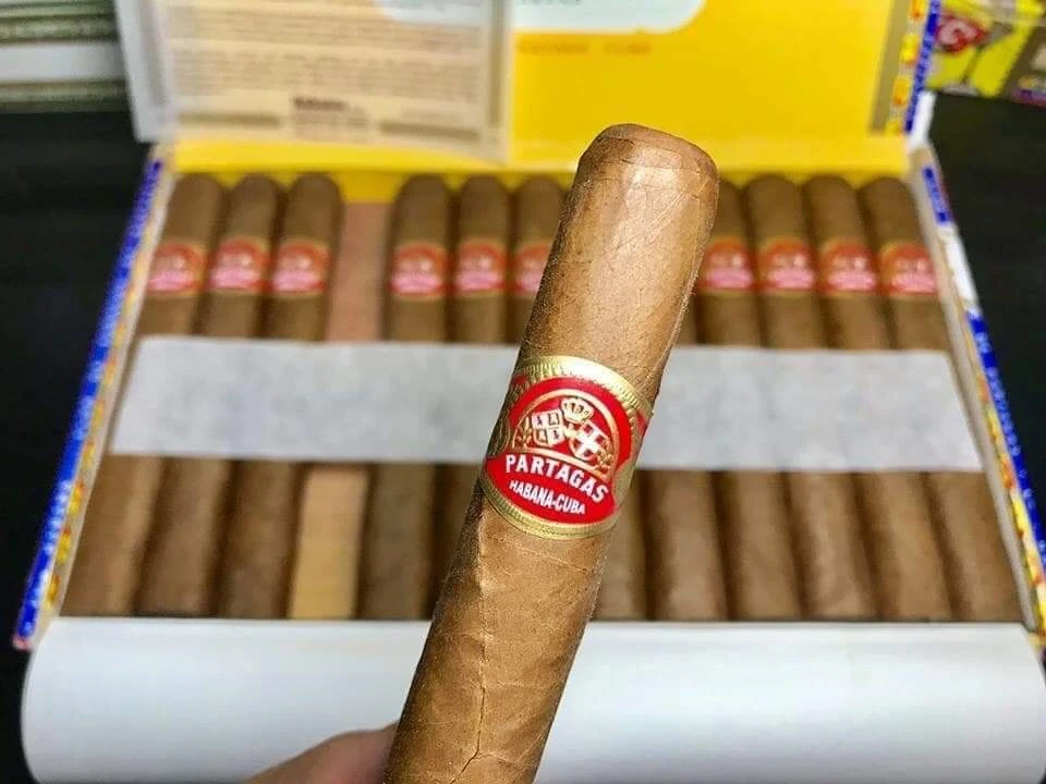 Cận cảnh điếu xì gà Partagas Cuba chính hãng và hộp nguyên điếu