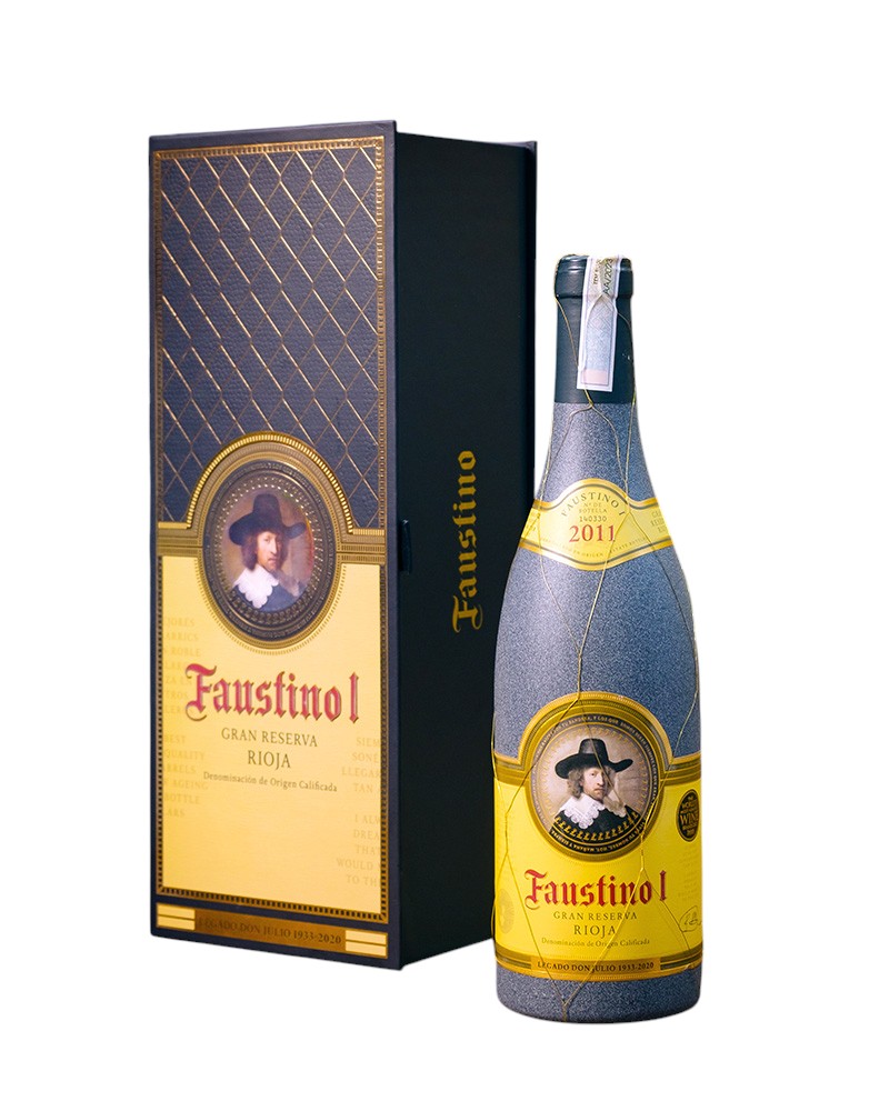 Bộ quà tặng vang đỏ Tây Ban Nha Faustino I Gran Reserva cao cấp