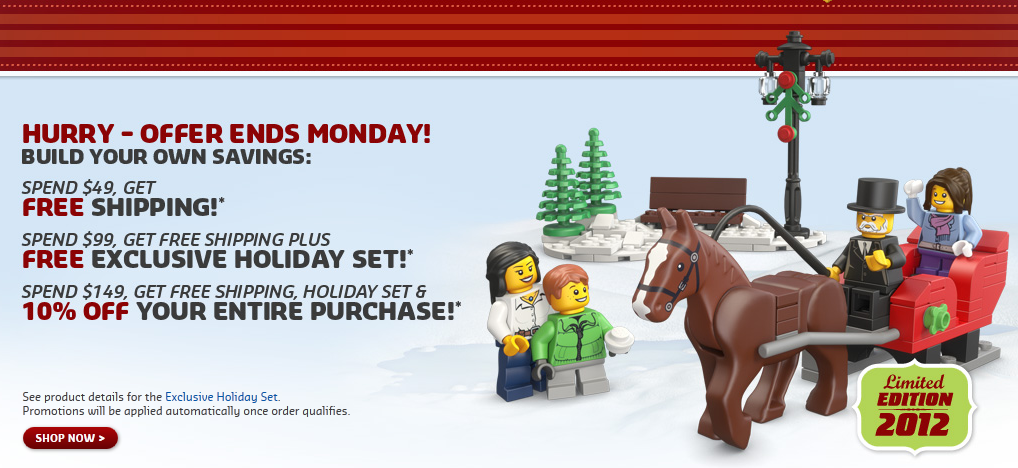 LEGO SHOP khuyến mãi đặc biệt từ 23 đến 26/11/2012