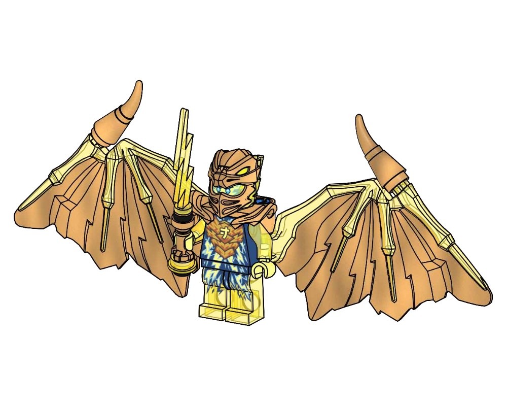 892302 Túi nhân vật JAY- Đồ chơi lắp ráp Iego Ninjago Crystalized Golden Dragon Jay paper bag