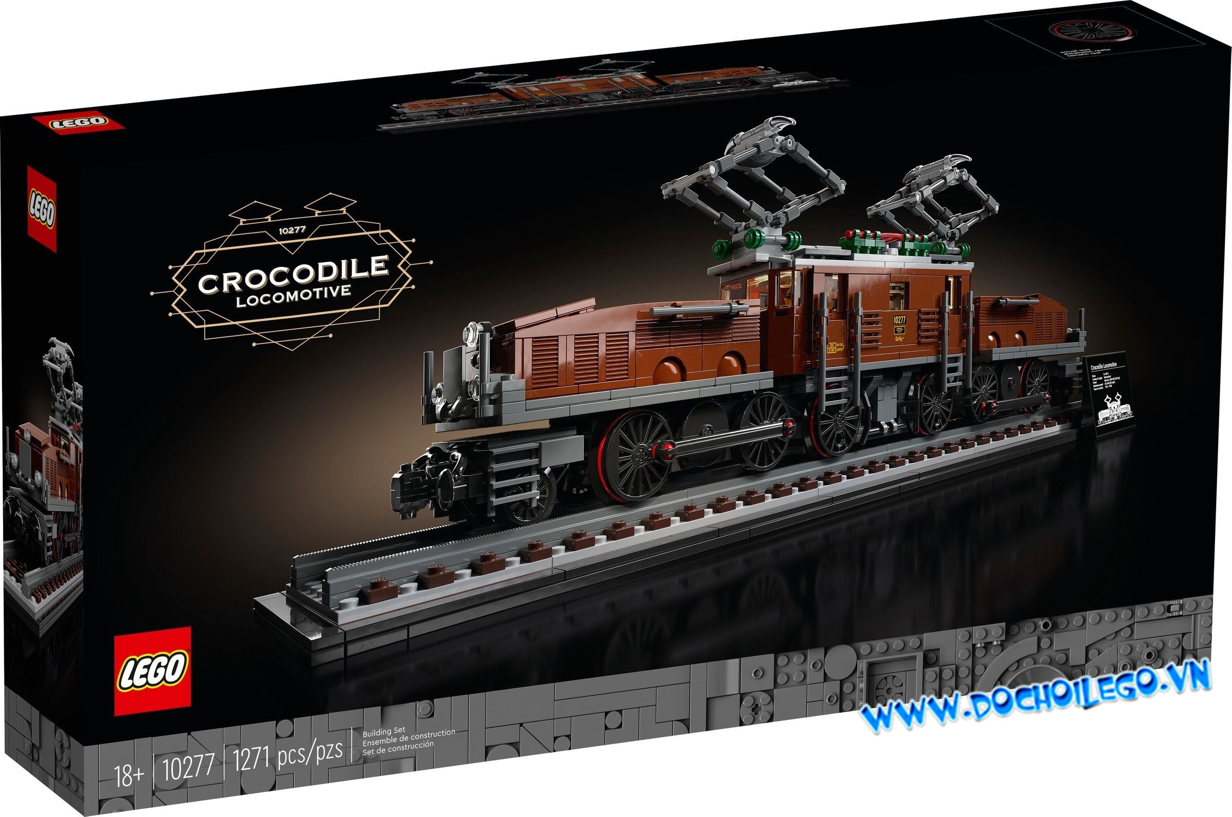 10277 LEGO Creator Expert Trains Crocodile Locomotive - Chuyến Tàu lửa/ tàu hỏa đầu máy hình cá sấu cổ điển