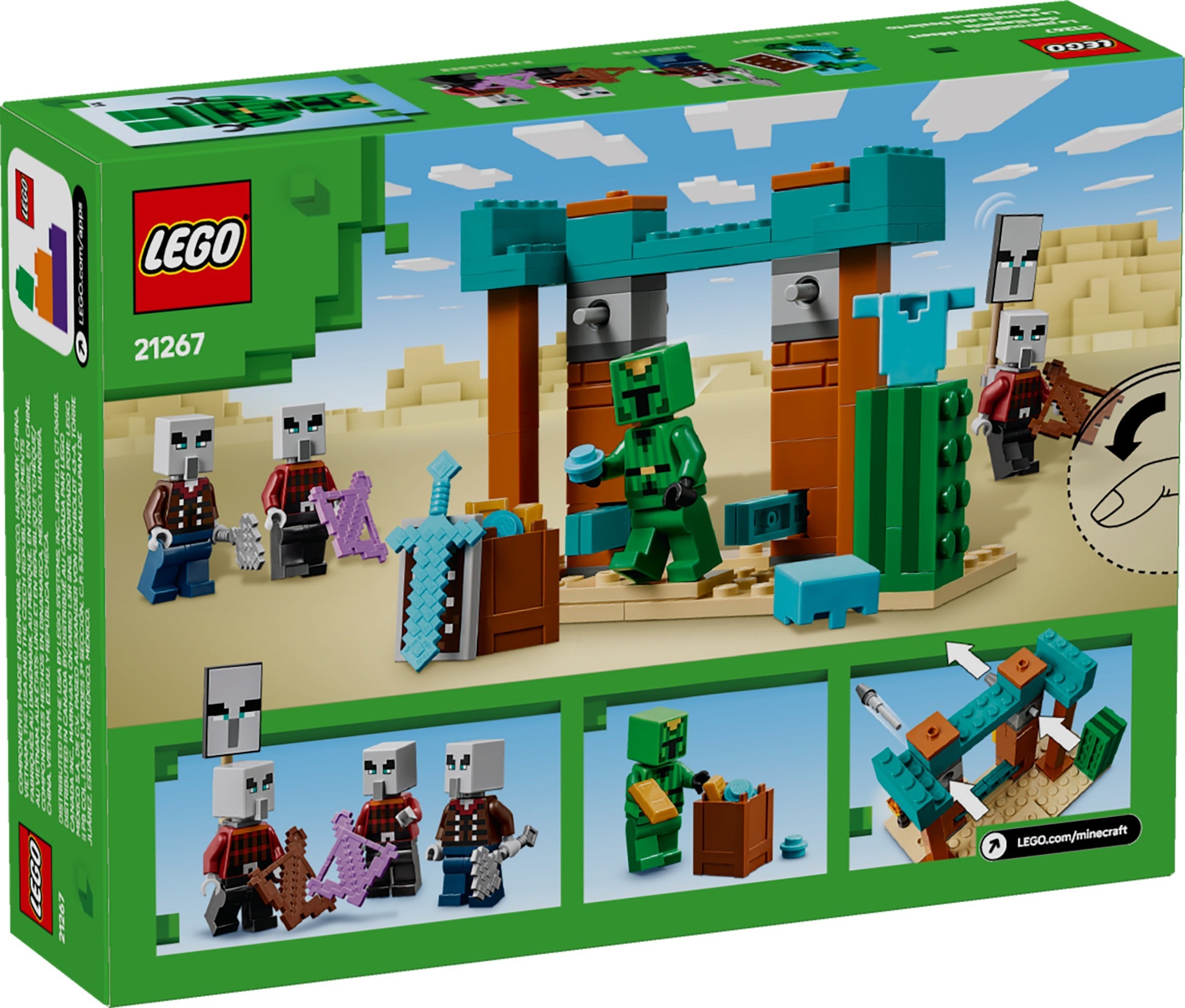 LEGO MINECRAFT 21267 Đồ Chơi Lắp Ráp Đội Tuần Tra Sa Mạc Illager (105 chi tiết)