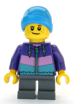 Bé trai Lego - Dark Purple Jacket, Dark Bluish Gray Short Legs, Ski Beanie Hat - cty1081