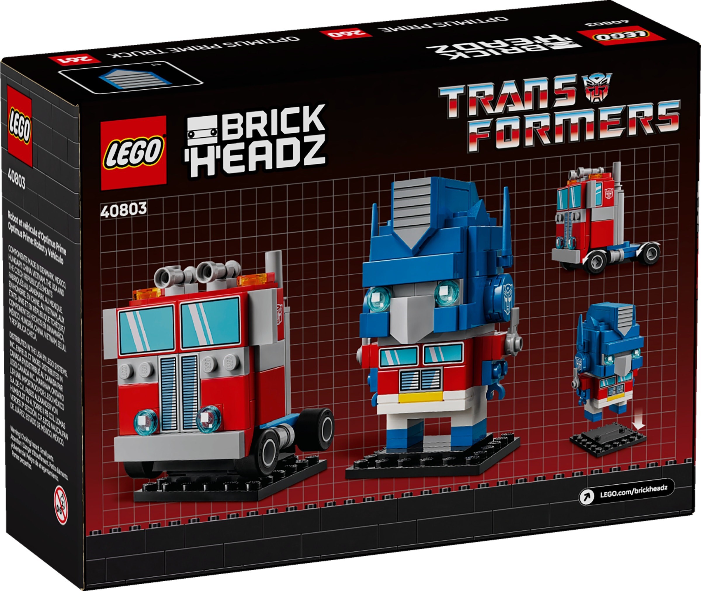40803 LEGO Brickheadz Optimus Prime Robot & Vehicle - Đồ chơi lắp ráp