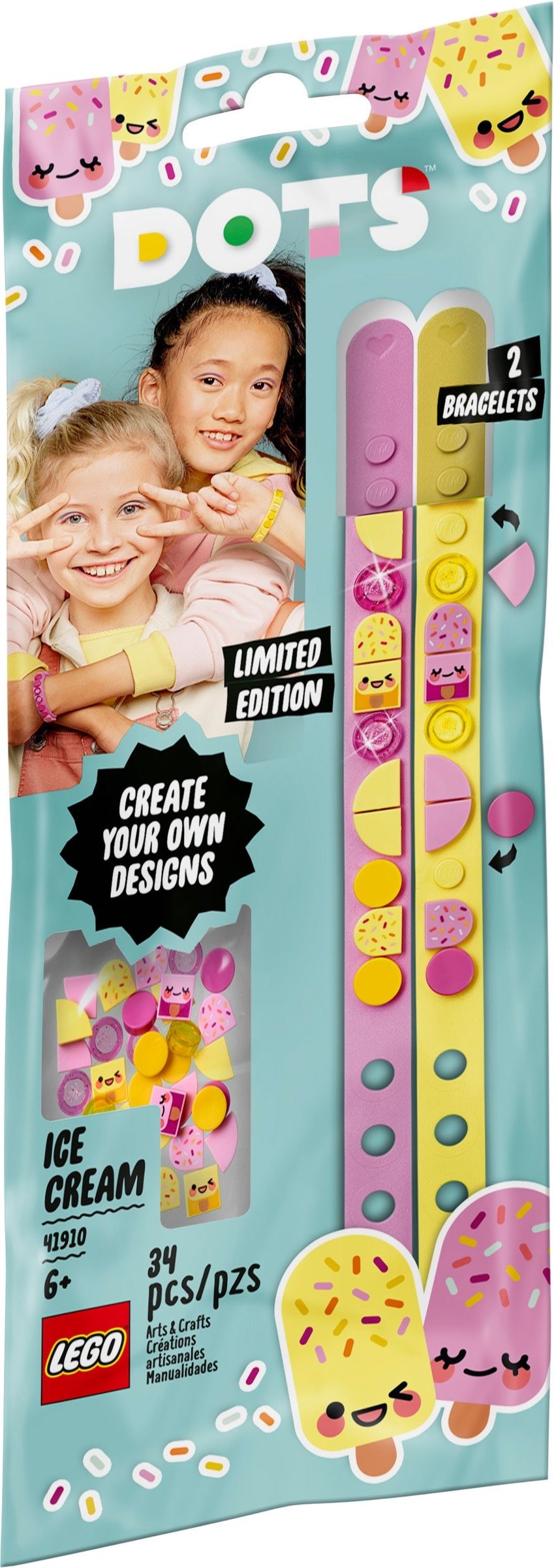 🐾 41910 LEGO Dots Ice Cream Besties Bracelets- Bộ Vòng Tay kem Sắc Màu