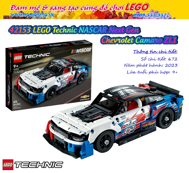 ❤️ 42153 LEGO Technic NASCAR Next Gen Chevrolet Camaro ZL1 - Siêu Xe 2022 Ford GT